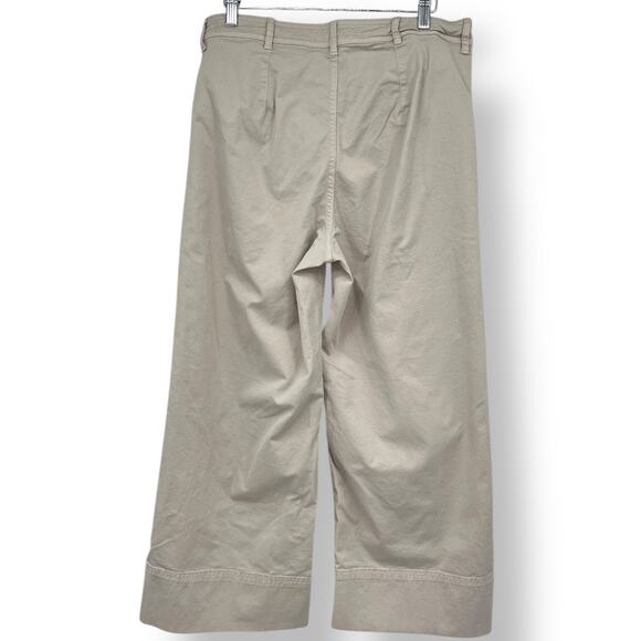 Everlane The Lightweight Wide Leg Crop Chino Pants Women's 10 Tan - Picture 3 of 8